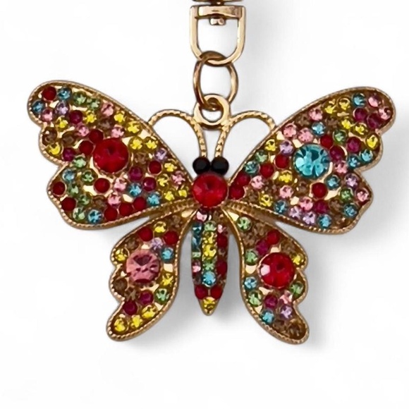 Crystal Butterfly Key & Bag Chain (NWOT) - Picture 2 of 2